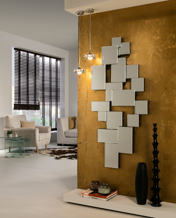 Oglinda decorativa lux Tilla 140x70 cm design minimalist, patrate si dreptunghiuri suprapuse, 386113 - Schuller [2]