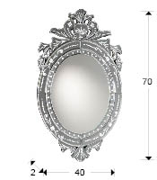 Oglinda decorativa ovala Blaise 40x70 cm, stil baroc, elemente sculptate, 29-E23 - Schuller [3]