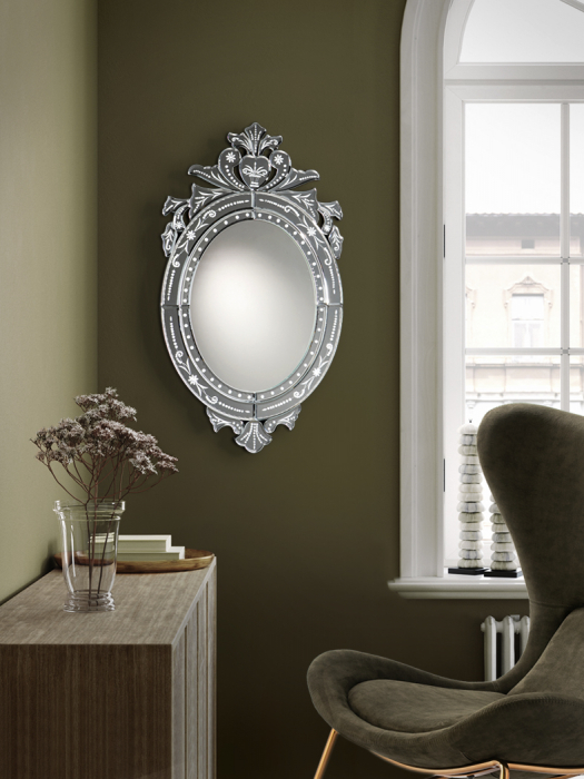 Oglinda decorativa ovala Blaise 40x70 cm, stil baroc, elemente sculptate, 29-E23 - Schuller [2]