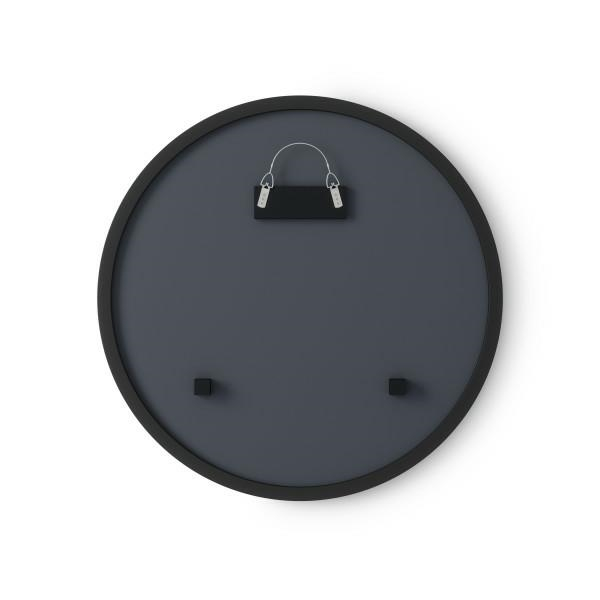 Oglinda decorativa rotunda Camille 46x46 cu rama din cauciuc negru/gri, 1013756-040 - King [2]