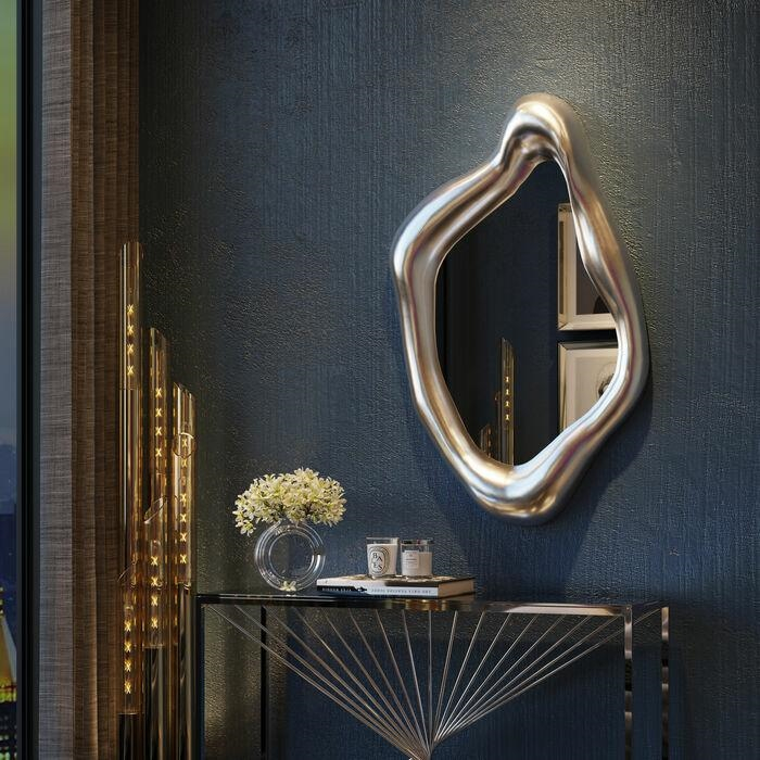 Oglindă Hologram 76x8,5x119 cm, Poliuretan Argintiu Mat - Kare Design [5]