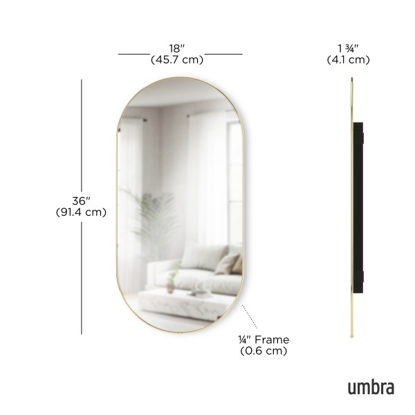 Oglindă Hubba 36 45x4x91 cm, Metal Alamă - Umbra [5]