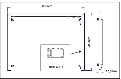 Profil baie RAMA LED 800 mm COMAD [2]