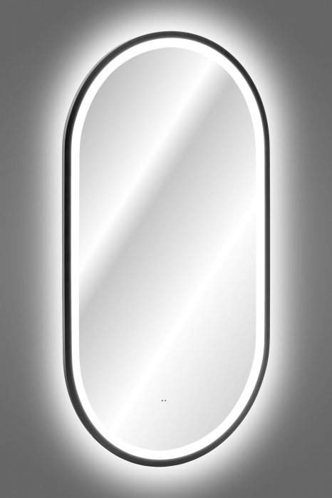 Oglinda baie LED cu rama, iluminare LED, APOLLO2, 90x50cm, finisaj Negru COMAD [4]