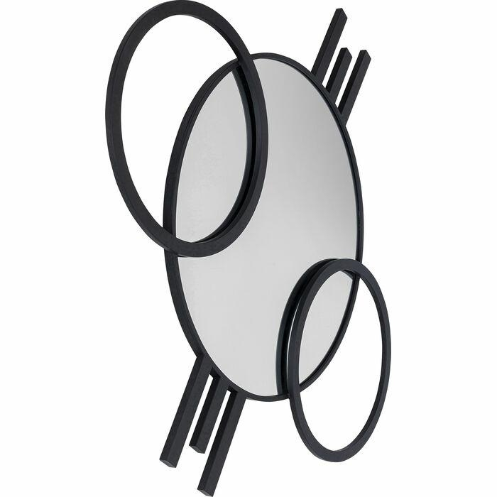 Oglindă Triple Circle 124x4,5x119 cm, Metal Negru - Kare Design [5]