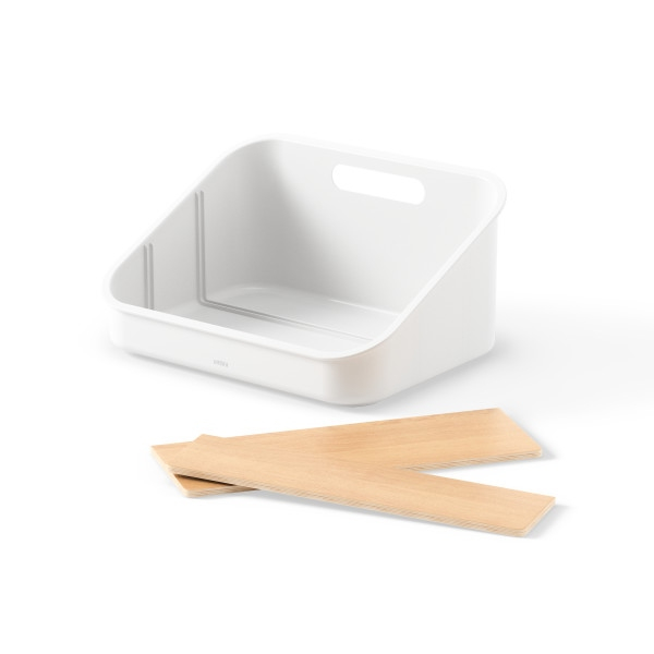 Organizator Bellwood 14x17x24 cm, 80% Plastic Reciclat și 19% Lemn Regenerabil Alb - Umbra [3]