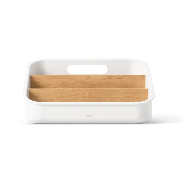 Organizator Bellwood 14x17x24 cm, 80% Plastic Reciclat și 19% Lemn Regenerabil Alb - Umbra [5]