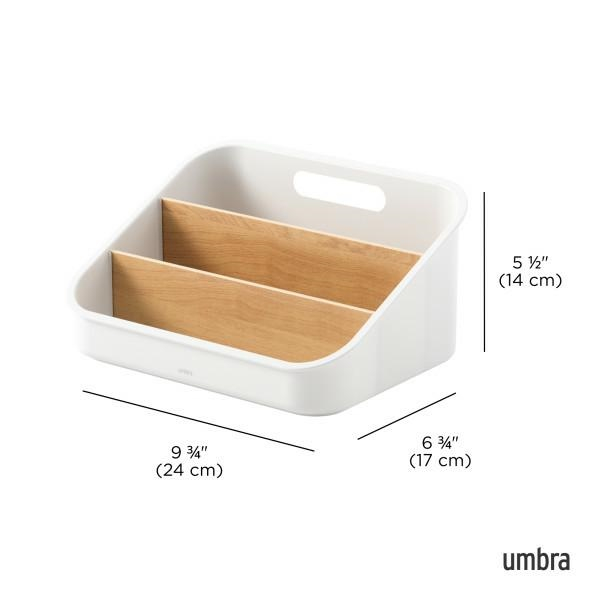Organizator Bellwood 14x17x24 cm, 80% Plastic Reciclat și 19% Lemn Regenerabil Alb - Umbra [9]