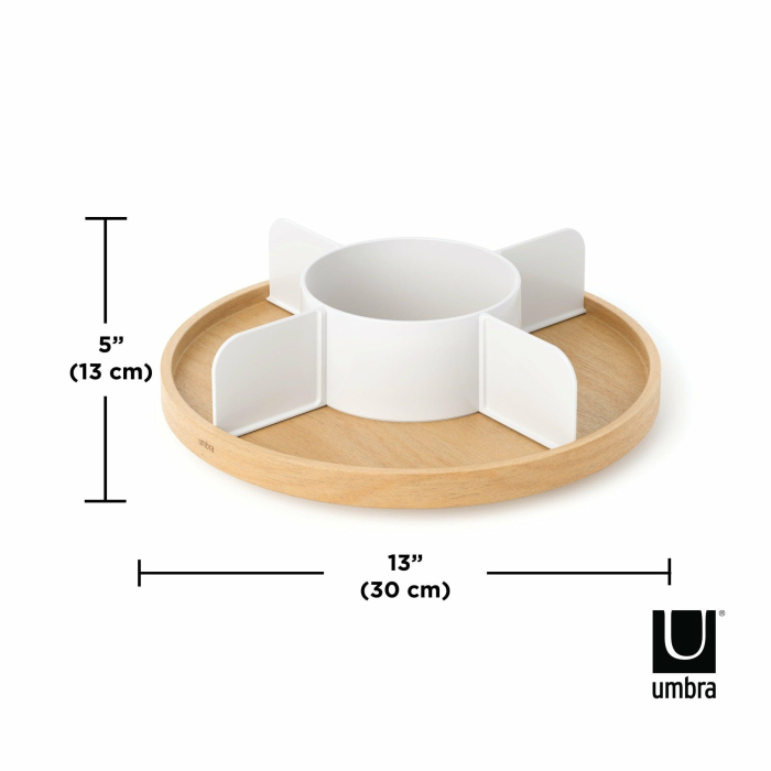 Organizator Bellwood Lazy Susan 30x9x30 cm, Plastic Provenit din Reciclare și Lemn Durabil - Umbra [5]