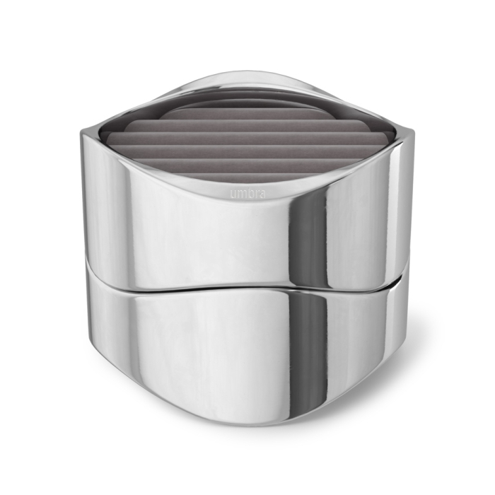 Organizator pentru Bijuterii Wavy 10x8x10 cm, Catifea Cromat - Umbra [2]