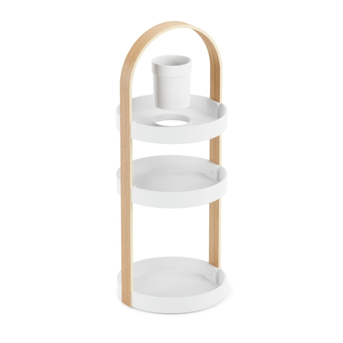Organizator pentru Cosmetice Bellwood 20x20x50 cm, Alb, Natural - Umbra [2]