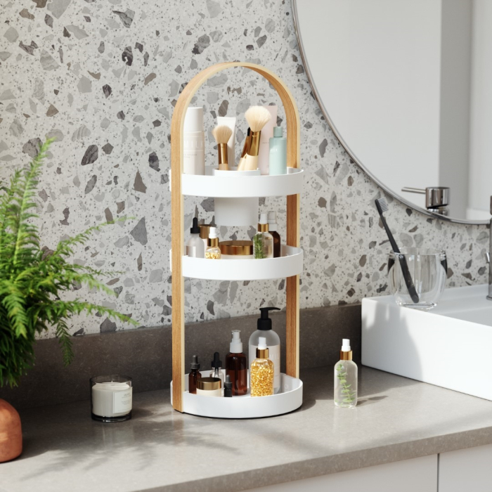Organizator pentru Cosmetice Bellwood 20x20x50 cm, Alb, Natural - Umbra [4]