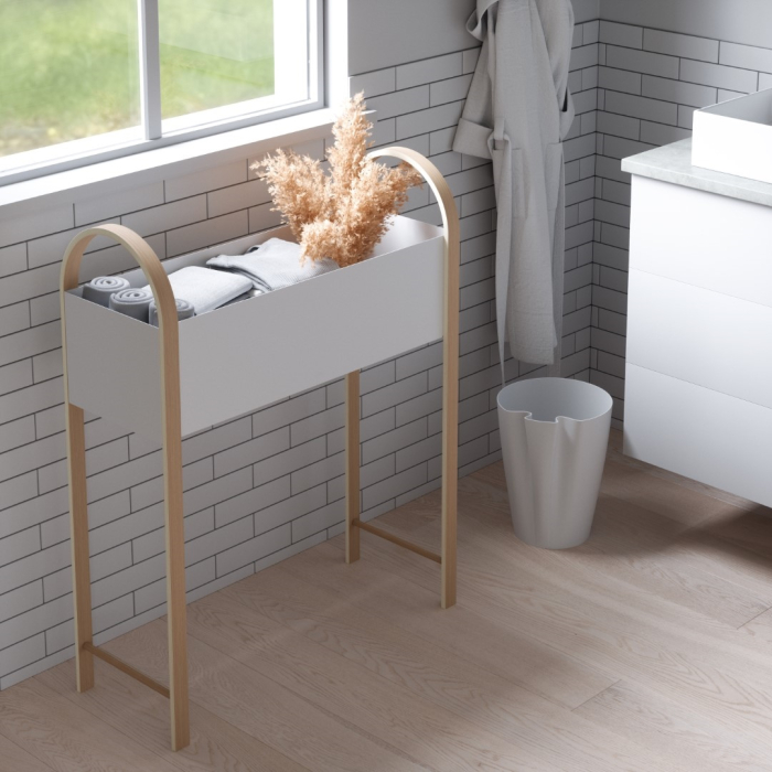 Organizer Bellwood Alb Natural din Metal și Lemn de Frasin Alb, 71x26x91cm, Umbra 1013879-668 [4]