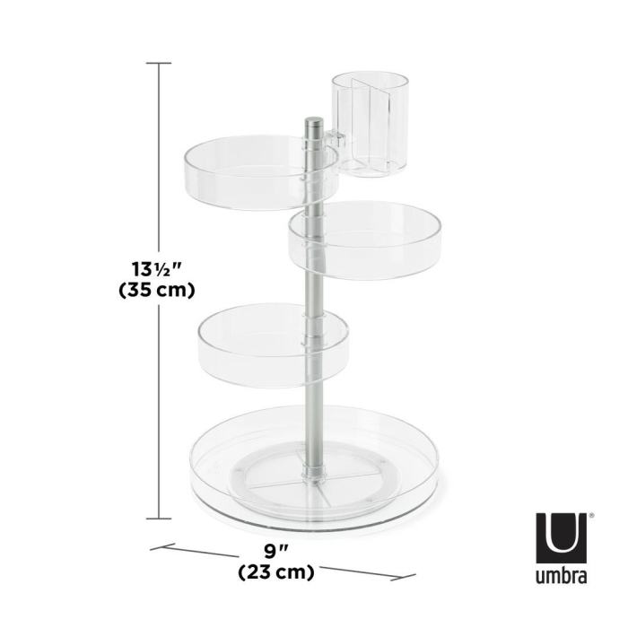 Organizer Cosmetic Pirouette Transparent / Nichelat Transparent, 23x23x35cm, Umbra 1015097-239 [6]