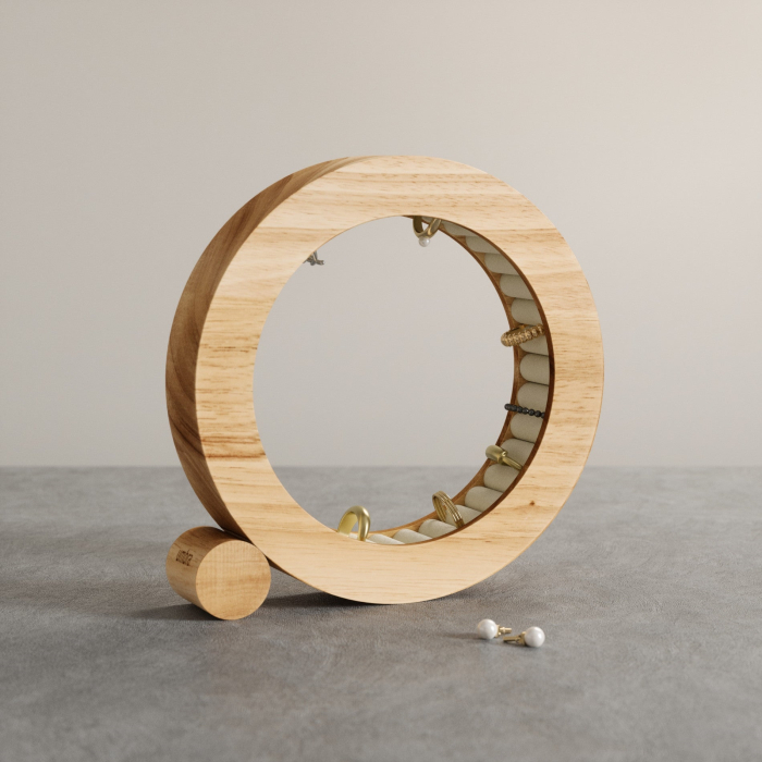 Organizer pentru Bijuterii Ferris Natural 19x4x19 cm, Naturalne Lemn - Umbra [3]