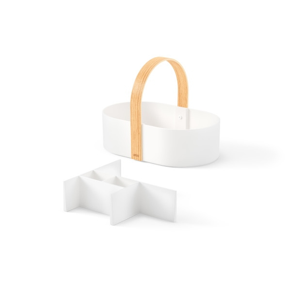 Organizer pentru Cosmetice Bellwood 30x20x23 cm, Plastic Reciclat Alb - Umbra [3]