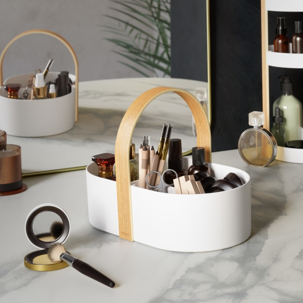 Organizer pentru Cosmetice Bellwood 30x20x23 cm, Plastic Reciclat Alb - Umbra [6]