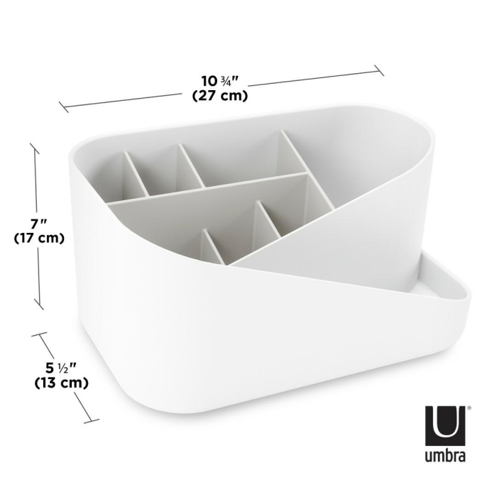 Organizer pentru Cosmetice Glam 17x13x27 cm, Alb-Gri - Umbra [6]