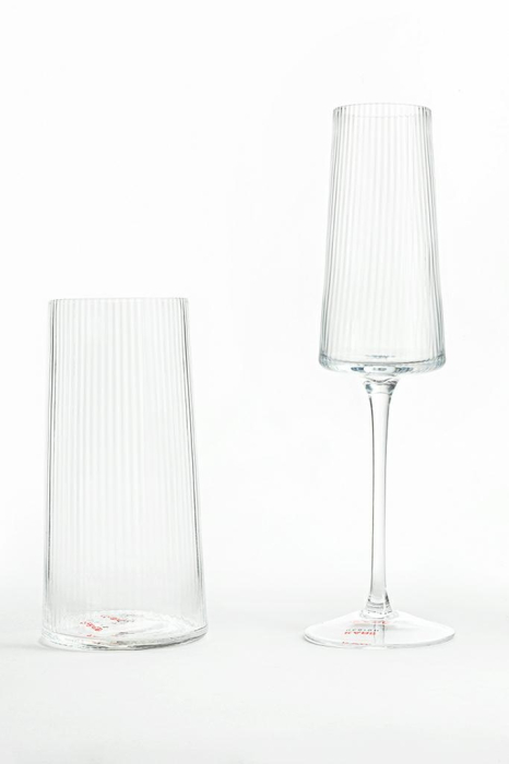 Pahar de Șampanie Riffle 215 7x7x25 cm, Sticlă Transparent - Kare Design [5]