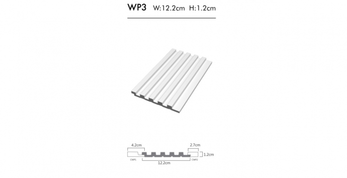 Panou decorativ 3D din polimer rigid, model Riflaj WP3 NEW - 12.2x1.2x270 cm [3]