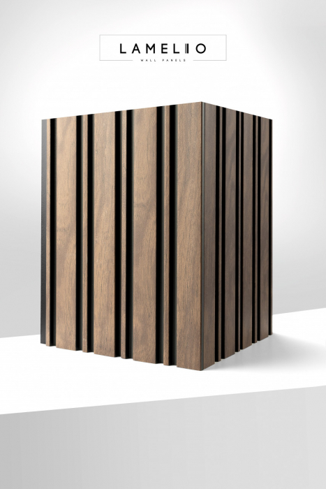 Panou riflat 3D Milo, Walnut, 270x11.6cm, Lamelio [4]