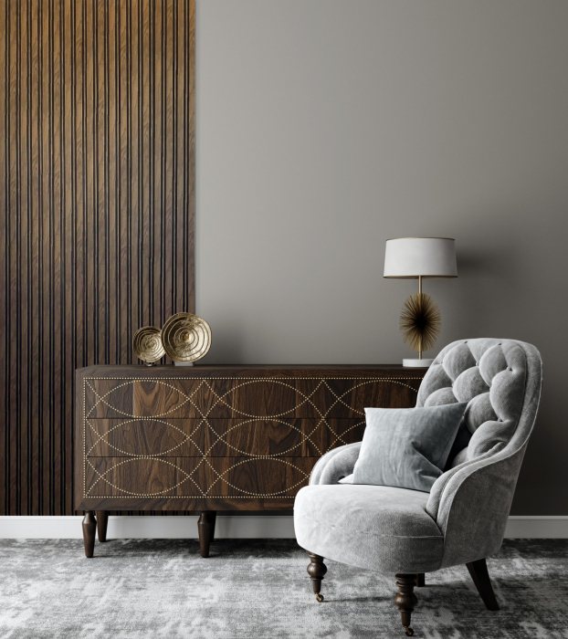 Panou riflat 3D Milo, Walnut, 270x11.6cm, Lamelio [1]