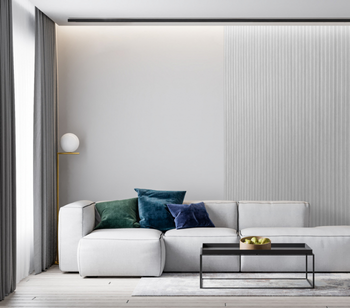 Panou riflat 3D Onda, Gri, 270x11.2cm, Lamelio [1]