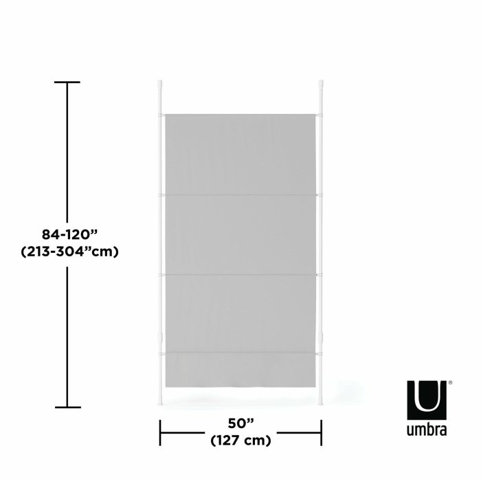 Paravan Anywhere Gri din 100% Poliester Gri, 213x127x305cm, Umbra 1017322-918 [9]