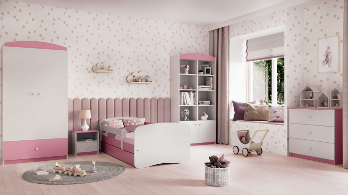 Pat copii Babydream MDF 140/160/180 cm, cu sertar, diverse culori [5]