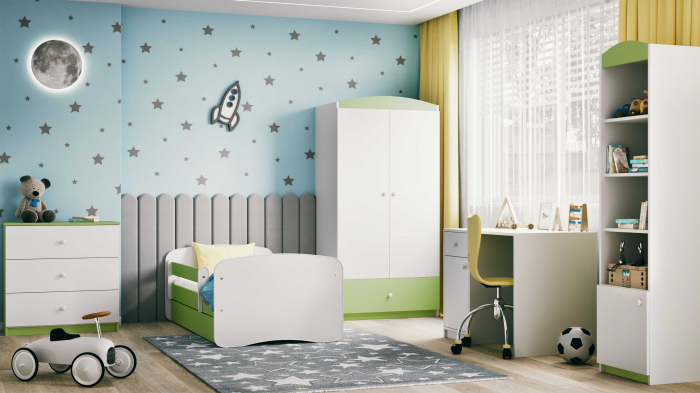 Pat copii Babydream MDF 140/160/180 cm, cu sertar, diverse culori [5]
