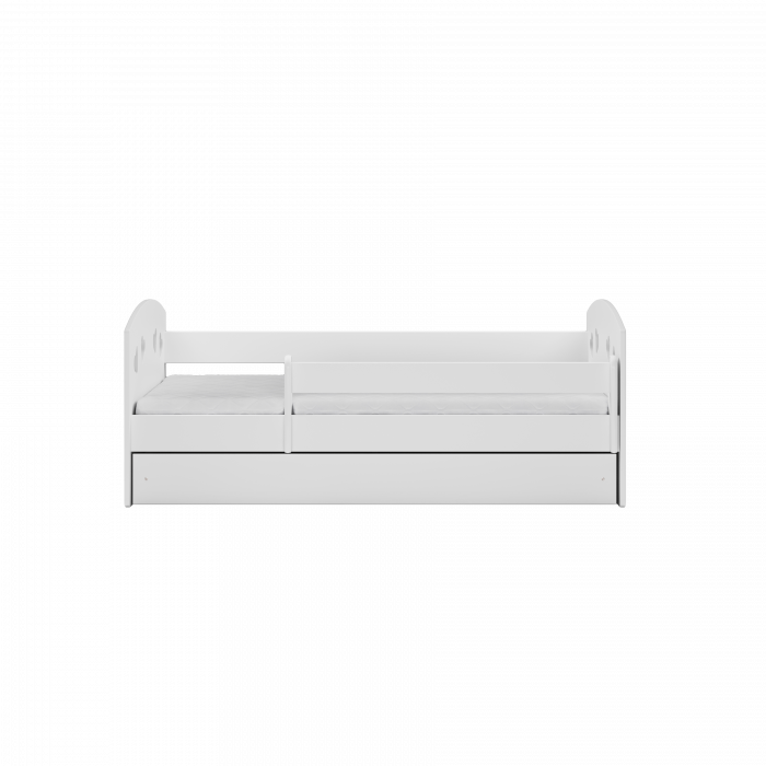 Pat copii Julia cu sertar MDF alb, 140/160/180x90 cm, design modern [3]
