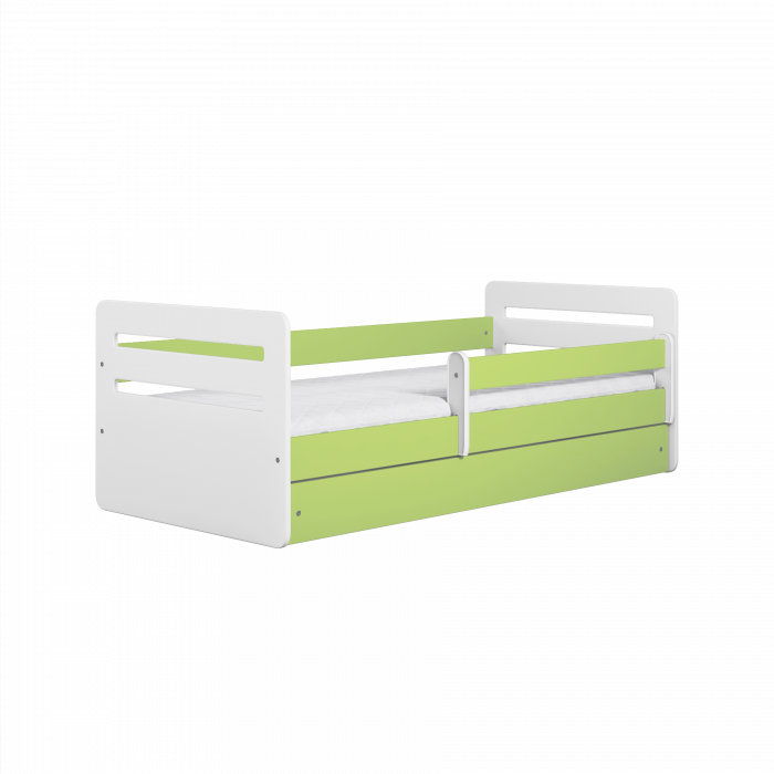 Pat copii Tomi 140/160/180x90 cm cu sertar si slatea, MDF diverse culori [2]