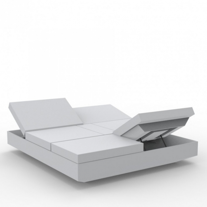 Pat sezlong premium pentru piscina/gradina Vela 200x180 cm tapitat cu 4 spatare rabatabile, iluminare LED optionala, 54104 - Vondom [2]