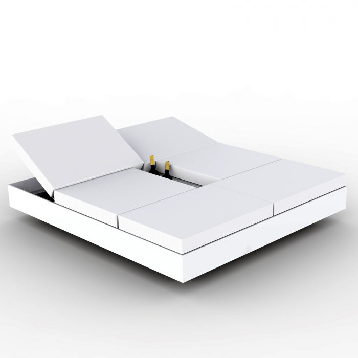 Pat sezlong premium pentru piscina/gradina Vela 200x180 cu copertina retractabila, 4 spatare rabatabile si iluminare LED optionala, 54186 - Vondom [2]