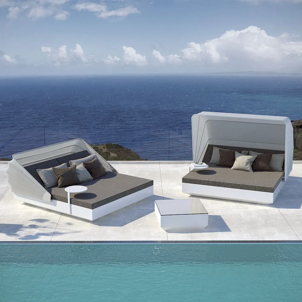 Pat sezlong premium pentru piscina/gradina Vela Basic 200x180 cu copertina retractabila si iluminare LED optionala, 54184 - Vondom [4]
