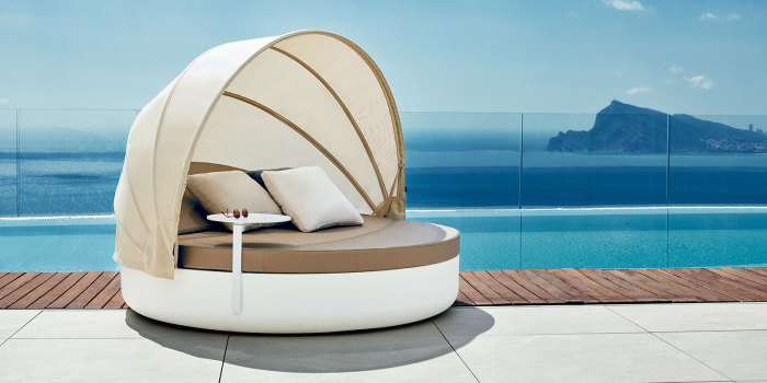 Pat sezlong rotund premium Ulm Ø180 cm cu spatar rabatabil si iluminare LED, 54181 - Vondom [4]