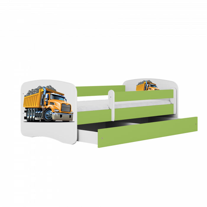 Patut baieti cu desen camion Babydream 140/160/180 cm, MDF diverse culori [4]