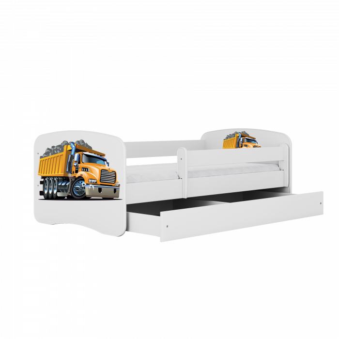 Patut baieti cu desen camion Babydream 140/160/180 cm, MDF diverse culori [3]