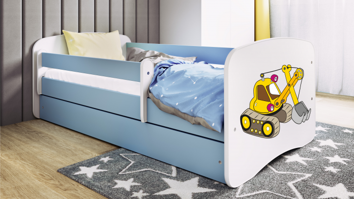 Patut baieti cu desen excavator Babydream 140/160/180 cm, MDF diverse culori [5]