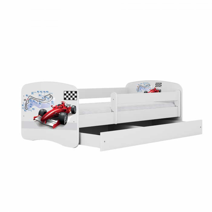 Patut baieti cu desen formula 1 Babydream 140/160/180 cm, MDF diverse culori [3]