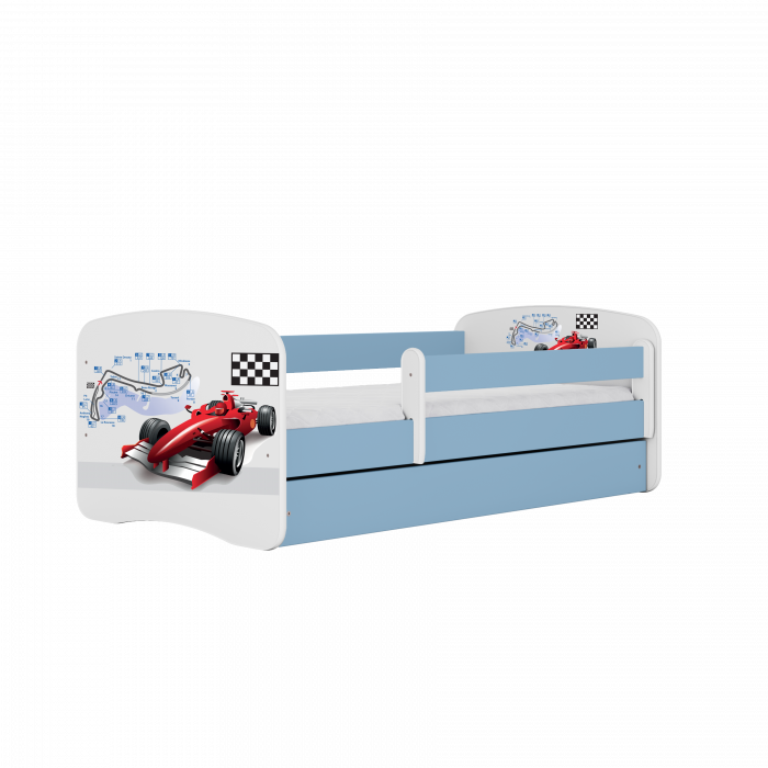 Patut baieti cu desen formula 1 Babydream 140/160/180 cm, MDF diverse culori [2]