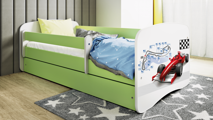 Patut baieti cu desen formula 1 Babydream 140/160/180 cm, MDF diverse culori [4]