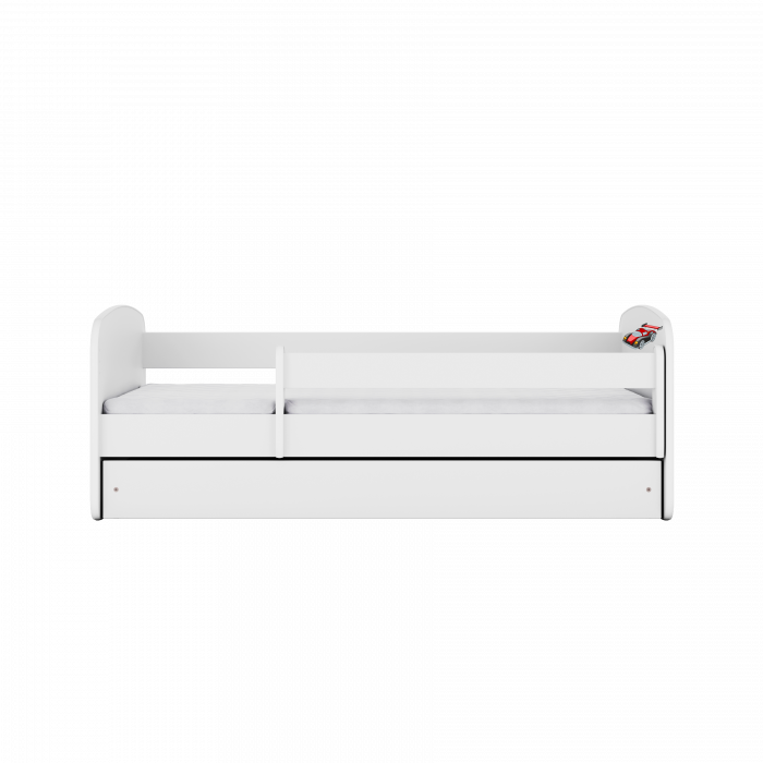 Patut baieti cu desen masina Babydream si saltea, 140/160/180 cm, MDF diverse culori [3]