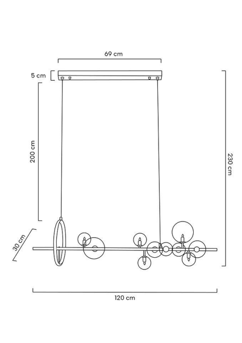 Pendul Alure Line 120x30x230 cm, Metal Negru - Moosee [11]