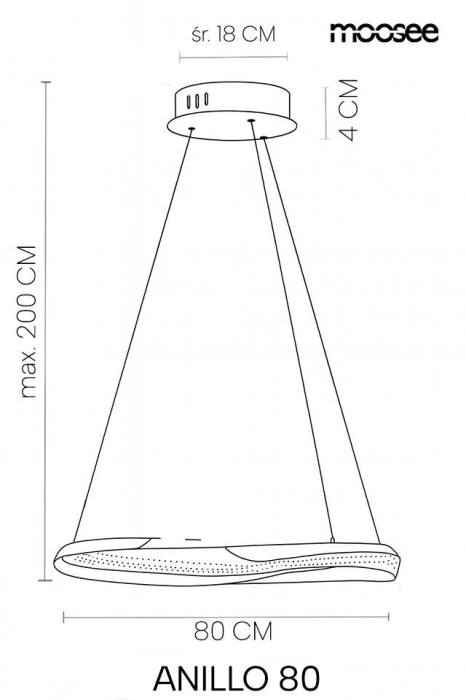 Pendul Anillo 80x80x208 cm, Metal și Aluminiu Negru Crom - Moosee [6]