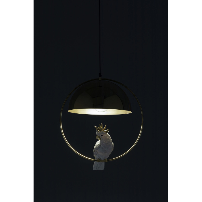 Pendul Animal Cockatoo 44x35x156 cm, Oțel Zincat și Cromat și Rășină Sintetică (Poliresină) Alb - Kare Design [10]