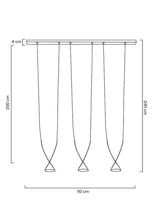 Pendul Atlas 3 110x8,5x240 cm, Aluminiu și Metal Negru - Moosee [9]