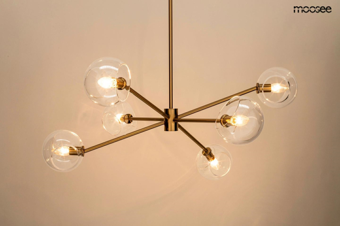 Pendul Aura 6 95x90x240 cm, Sticlă Auriu - Moosee [2]