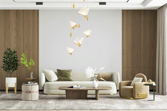 Pendul Butterfly Disc 5 45x45x240 cm, Auriu - Moosee [3]