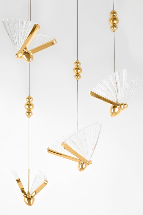 Pendul Butterfly Disc 5 45x45x240 cm, Auriu - Moosee [4]